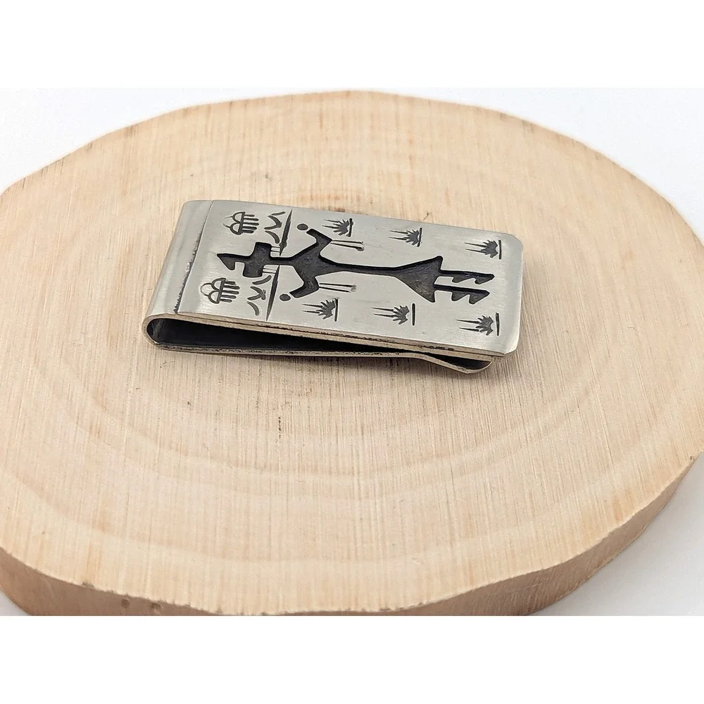 Handmade Navajo Silver Money Clip‎ Native American Men's Accessories ***